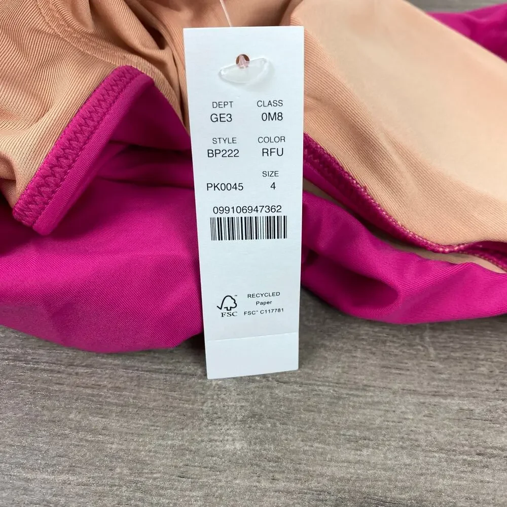 J.Crew Magenta Orchid Ruffle One Piece Swimsuit Sz.4 NWT